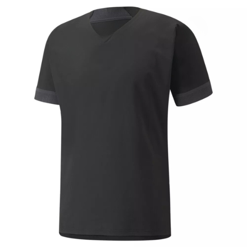 Classic black soccer jersey with clean minimalist design