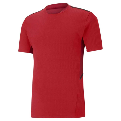 Classic red soccer jersey with simple minimalist