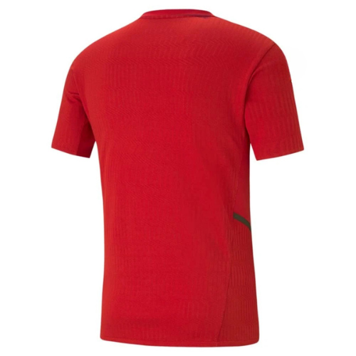 Classic red soccer jersey with simple minimalist